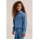 WE Fashion Blue Ridge denim blouse met borduursels – middelblauw