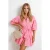 TRENDYOLMİLLA Dames Roze Effen Extra Kort / Super Mini Driekwart mouw Strandkleding Skater Strandjurken