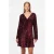 PIECES korte jurk met pailletten donkerrood