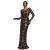 Lang Rok Mouwloos in Glittermesh met Bloemmotief Dames Goddiva
