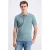GABBIANO regular polo blauw gebreid