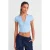 Dames Slim-fit Ribgebreide Crop Blouse