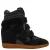Steve Madden leren suède sneakers met sleehak – zwart