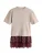 Next Gebreide jurk  beige / wijnrood / wit
