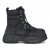 Buffalo Dames Zwarte Chunky Platform Front Zip Hoge Enkel Combat Boots – Fusion
