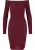 Urban Classics – Off Shoulder Longsleeve Glitter Bodycon jurk – XL – Bordeaux rood