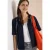Cecil Dames Sweaterjack met korte mouwen en capuchon in Blauw