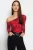 TRENDYOLMİLLA Dames Rood Abstract Lang Getailleerd Blouses
