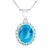Ketting topaz kleur kristal en zilver zirkoniumoxiden 925 – Diana