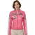 Dames Biker Racing Badges Fuchsiaa Leren Jas-Incheon