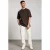 Aeden oversized T-shirt met backprint donkerbruin
