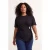 Trendyol Curve Dames Zwart Effen Kort Regular fit Grote maten Blouses