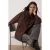 TRENDYOLMİLLA Dames Bruin Effen Lang Oversized Overhemden