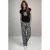 Elvira Collections regular waist broek met zebraprint zwart