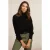 River Woods Mock-neck Jersey Wo Swt Ls Black