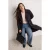 TRENDYOLMİLLA Dames Zwart Effen Regular fit Grote maten Trenchcoats