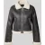 Only Regular fit kunstleren jack met voering van teddybont model ‘BETTY’