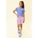 LOOXS 10sixteen satijnen T-shirt met backprint blauw