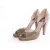 Chloe, grijze python peep-toe pump