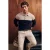 TRENDYOL MAN Heren Donkerblauw Colorblock Lang Regular fit Sweatshirts