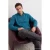 TRENDYOL MAN Heren Blauw Dierenprint Lang Regular fit Sweatshirts
