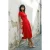 TRENDYOLMİLLA Dames Rood Effen Midi Kort Casual Skater Jurken