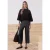 Broek met High Waist en Wide Leg pijpen in gebreide look