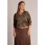 Yest Curve Plus Size top met print – bruin/groen