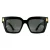 Gucci Vierkant Dames Zwart met Goudgrijs GG1689S
