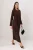 Trendyol Modest Dames Bruin Effen Maxi Lang Recht Modest Jurken