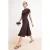 TRENDYOLMİLLA Dames Bruin Effen Midi Kort Zakelijk Skater Jurken