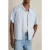 Reiss Ss Stripe Twin Pocket Cuban Shirt Soft Blue/white