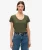 Studios T-shirt met Laag Uitgesneden Ronde Hals Khaki
