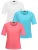 Goldner Shirt  turquoise / koraal / wit