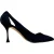 Manolo Blahnik Uitgesneden Puntige Teen Stiletto in Marineblauw Suède