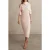 Reiss Cold Shoulder Midi Dress Pale Pink