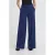 ICHI wide leg regular waist broek donkerblauw