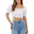 Brave Soul Crop-top met pofmouwen voor dames (Wit)