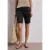 Street One Dames Mid Waist bermuda in satijnen look in Zwart