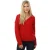 Brave Soul trui met V-hals voor dames, rood