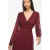 VILA semi-transparante midi jurk met ceintuur – donkerrood