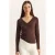 Getailleerde V-hals Langdurige Blouse