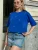 Trend Alaçatı Stili Shirt  kobaltblauw