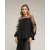 Chiffon blouse met mouwen en schouders van tule en kantdetails