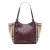 Geverifieerde Kleine Leren En Huischeck Canvas Canterbury Tote
