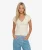 Gathered V-neck Crop T-shirt Slanke Pasvorm White