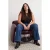 Trendyol Curve Dames Blauw Effen Flared Hoge taille Grote maten Jeans