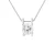 Solitaire hanger vierkant zirkoniumoxide 925 geleverd met aangeboden keten