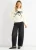 Crème oversized trui met contraststrikpatroon