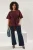 Trendyol Curve Dames Bordeaux Effen Kort Regular fit Grote maten Blouses
